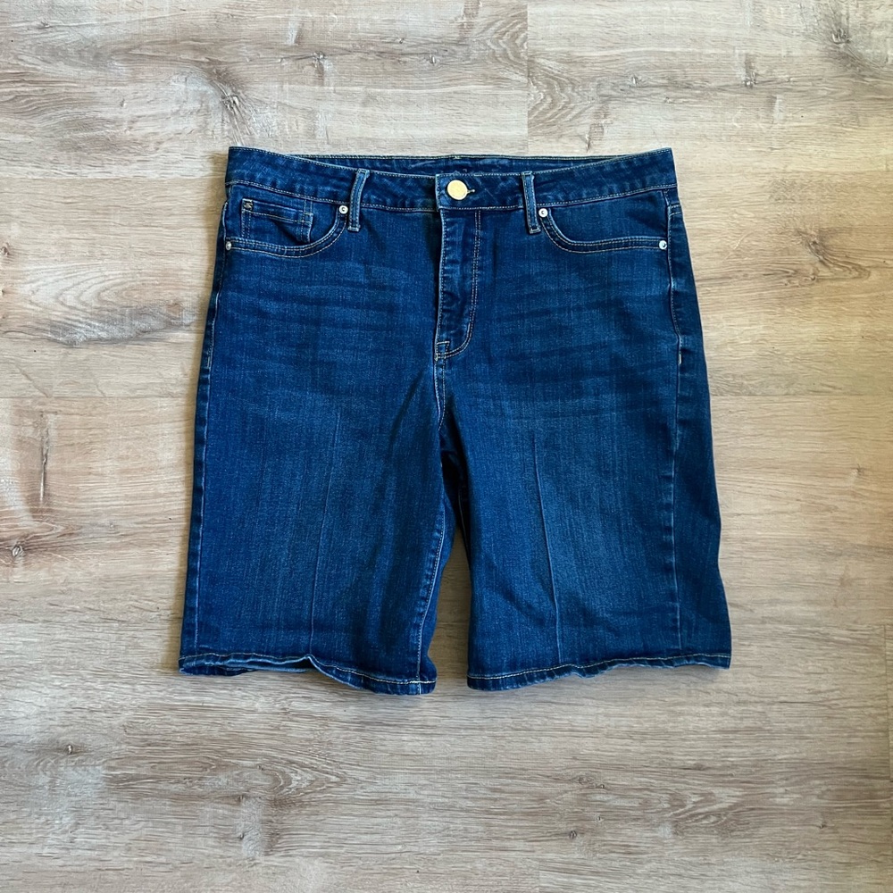 Seven7 Dark Blue Denim Bermuda Shorts